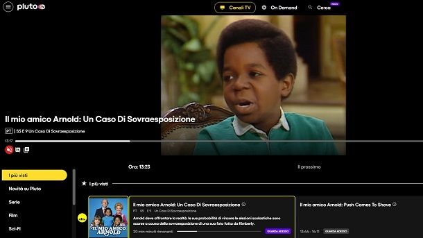 Pluto TV canali televisivi e film on demand gratuiti