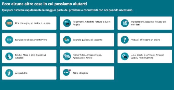 Assistenza Amazon generale per account Prime e pagamenti