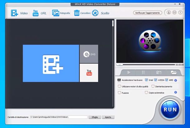 WinX Video Converter interfaccia download
