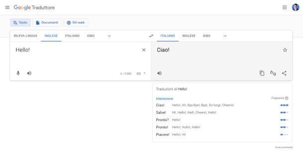 Google Traduttore interfaccia principale traduzione testi