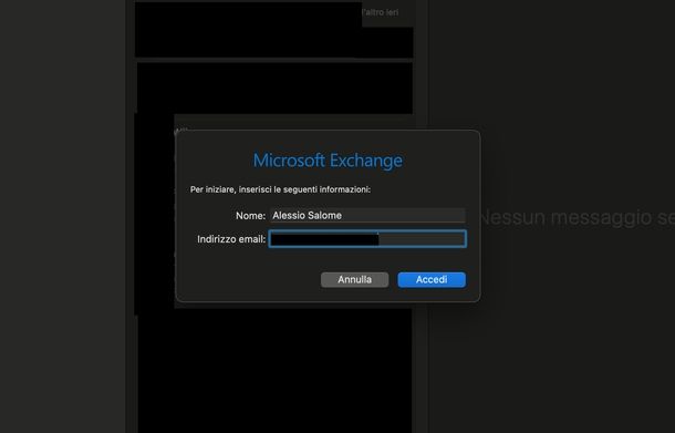 Setup account Hotmail su Apple Mail per macOS