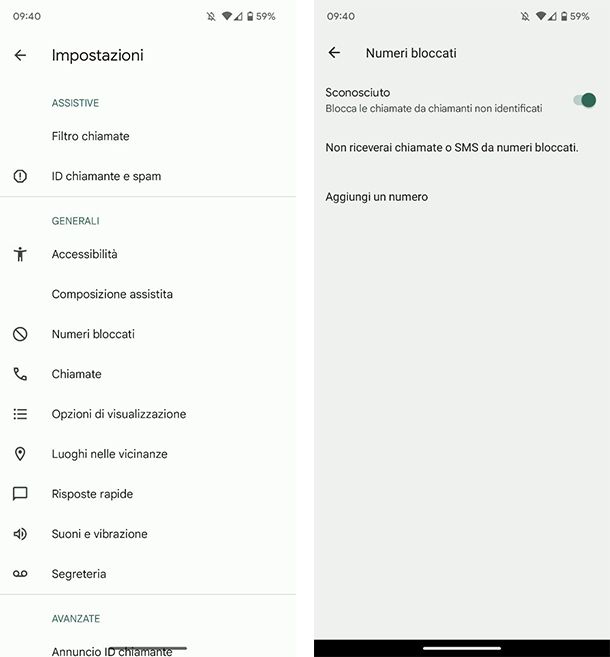 bloccare chiamate anonime smartphone