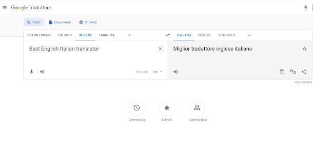 Miglior traduttore inglese italiano 13 Google Translate interfaccia principale traduzione inglese italiano