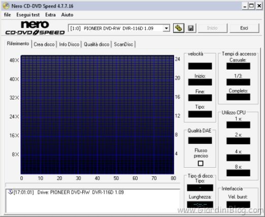 Schermata impostazione bitsetting DVD-ROM in Nero CD-DVD Speed