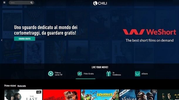 Piattaforma streaming CHILI noleggio e acquisto film online