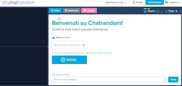 funzionamento chat random Omegle per incontri video casuali