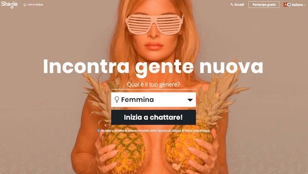semplice interfaccia Bazoocam per chat video immediate