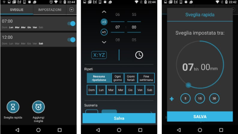 App sveglia italiana con interfaccia intuitiva e personalizzazione