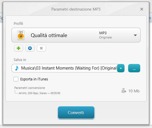 Opzioni di conversione MP3 e scelta qualità in Free Audio Converter