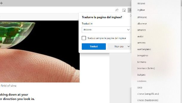 Miglior traduttore inglese italiano 17 Traduzione pagine web con Microsoft Edge da inglese a italiano