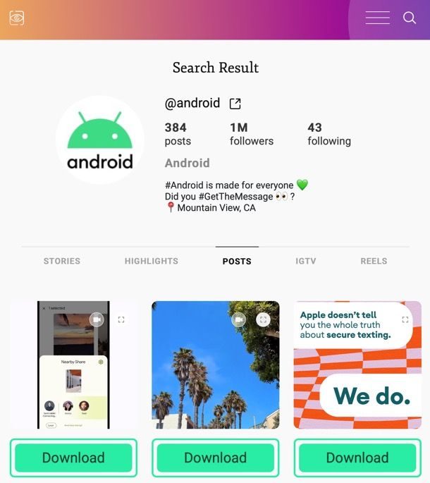 applicazioni Android per storie Instagram anonime