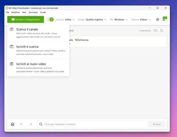 Opzioni avanzate di download con 4K Video Downloader