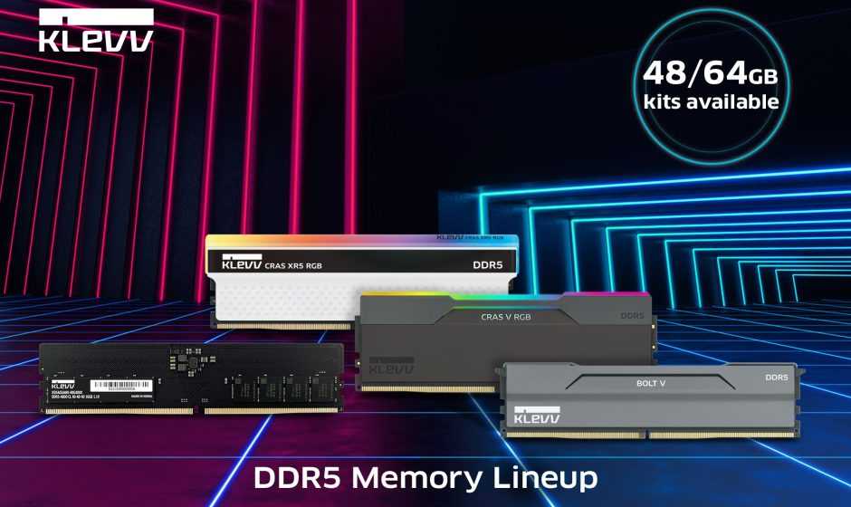 Kit memorie DDR5 KLEVV gaming 48GB 64GB prestazioni elevate